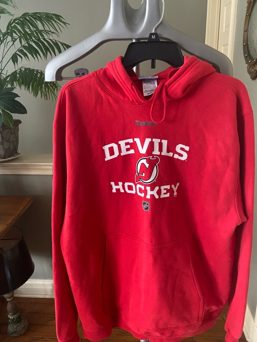 Reebok Red New Jersey Devils Hockey Pullover Hoodie Men’s Size Medium